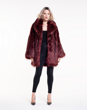 NEW OVER THE POP RACOON- Pelliccia Oversize in faux fur rosso