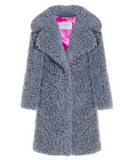 CURLY POP - Cappotto in faux fur grey