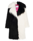 PUFFY POP - Pelliccia voluminosa in faux fur White/Black