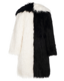 PUFFY POP - Pelliccia voluminosa in faux fur White/Black