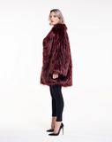 NEW OVER THE POP RACOON- Pelliccia Oversize in faux fur rosso