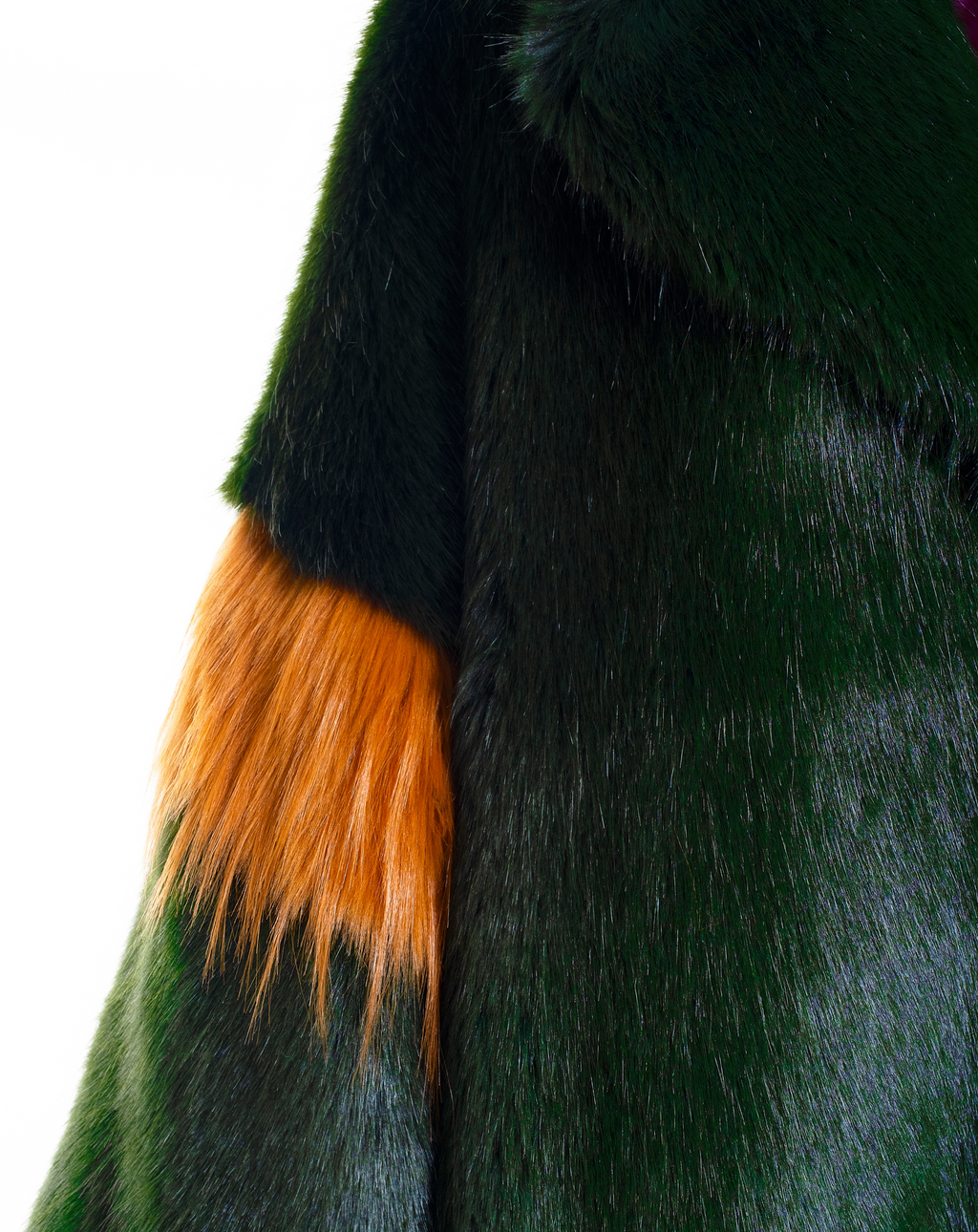 OVER THE POP - Pelliccia oversize in faux fur verde