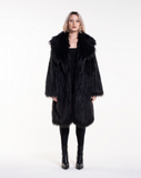 TEDDY POP MIDI - Pelliccia in faux fur black a pelo lungo