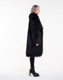 TEDDY POP MIDI - Pelliccia in faux fur black a pelo lungo