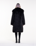 TEDDY POP MIDI - Pelliccia in faux fur black a pelo lungo