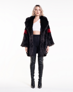 OVER THE POP - Pelliccia oversize in faux fur nero