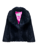 COOL POP - Pelliccia in faux fur black a pelo lungo