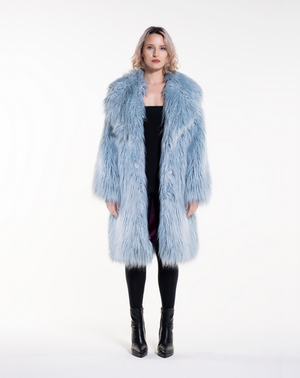 PUFFY POP - Pelliccia voluminosa in faux fur Baby Blue