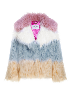 LOLLI POP - Pelliccia voluminosa in faux fur colorata