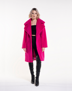 ORSETTO POP - Cappotto in faux fur fucsia