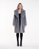 CURLY POP - Cappotto in faux fur grey