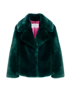 COOL POP - Pelliccia in faux fur green a pelo corto