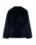 COOL POP - Pelliccia in faux fur black a pelo lungo