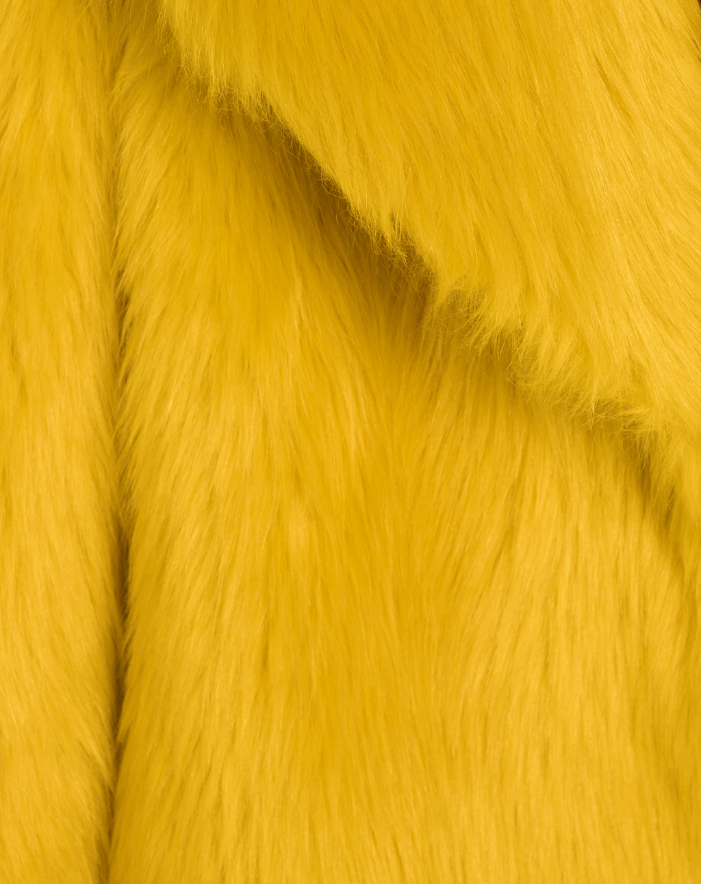 TEDDY POP MIDI - Pelliccia in faux fur giallo a pelo lungo