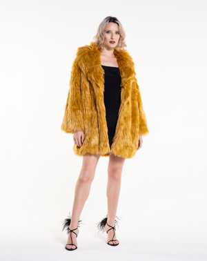 OVER THE POP - Pelliccia oversize in faux fur giallo