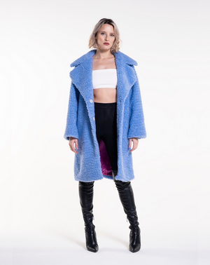 ORSETTO POP - Cappotto in faux fur azzurro