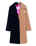 ORSETTO POP Cappotto in faux fur nero e cammello