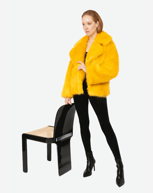 COOL POP - Pelliccia in faux fur mimosa a pelo lungo