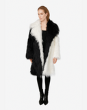 PUFFY POP - Pelliccia voluminosa in faux fur White/Black