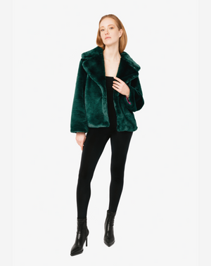 COOL POP - Pelliccia in faux fur green a pelo corto