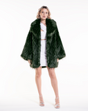 NEW OVER THE POP RACOON - Pelliccia Oversize in faux fur verde