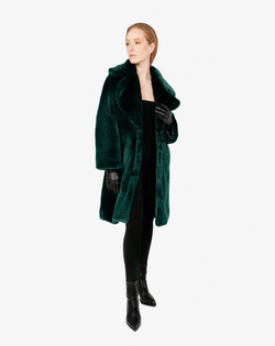 TEDDY POP MIDI - Pelliccia in faux fur green a pelo corto