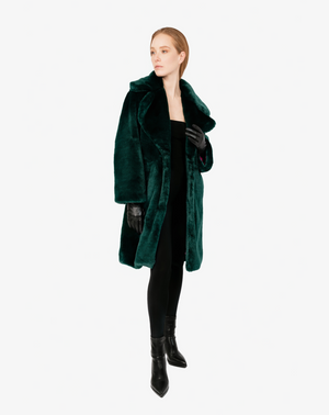 TEDDY POP MIDI - Pelliccia in faux fur green a pelo corto