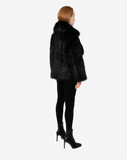 COOL POP - Pelliccia in faux fur black a pelo lungo