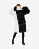 PUFFY POP - Pelliccia voluminosa in faux fur White/Black