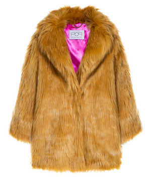 OVER THE POP - Pelliccia oversize in faux fur giallo