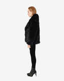 COOL POP - Pelliccia in faux fur black a pelo lungo