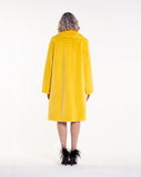 TEDDY POP MIDI – Pelliccia in faux fur giallo a pelo corto