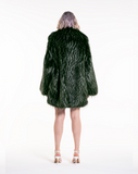 NEW OVER THE POP RACOON - Pelliccia Oversize in faux fur verde