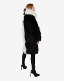 PUFFY POP - Pelliccia voluminosa in faux fur White/Black