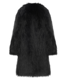 TEDDY POP MIDI - Pelliccia in faux fur black a pelo lungo