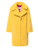 TEDDY POP MIDI – Pelliccia in faux fur giallo a pelo corto