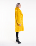 TEDDY POP MIDI - Pelliccia in faux fur giallo a pelo lungo