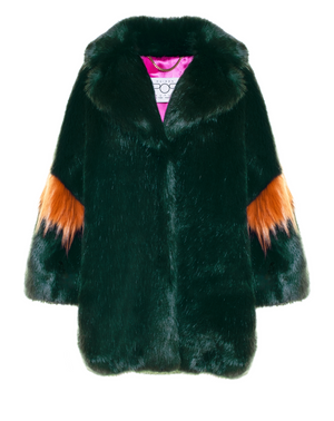 OVER THE POP - Pelliccia oversize in faux fur verde