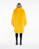 TEDDY POP MIDI - Pelliccia in faux fur giallo a pelo lungo