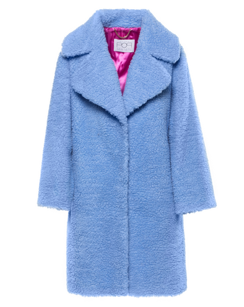 ORSETTO POP - Cappotto in faux fur azzurro