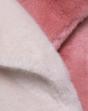 TEDDY POP MIDI – Pelliccia in faux fur bianco e rosa a pelo corto